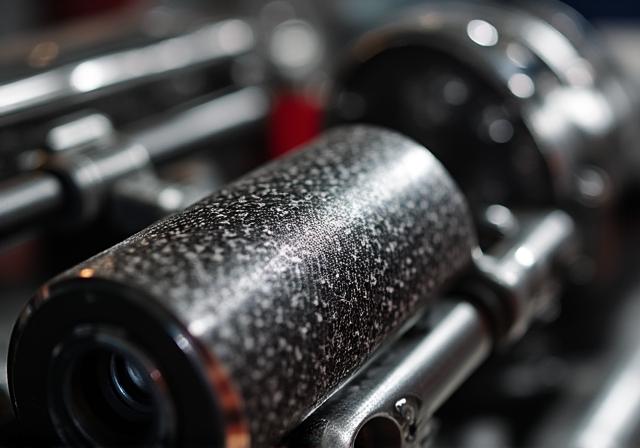 Dettaglio ingegneristico di un componente in fibra di carbonio